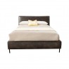 Sophia Full Faux Leather Platform Bed, Gray - Front