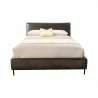 Sophia Full Faux Leather Platform Bed, Gray - Front - Sophia Full Faux Leather Platform Bed, Gray - Front