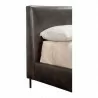 Sophia Full Faux Leather Platform Bed, Gray - Legs - Sophia Full Faux Leather Platform Bed, Gray - Legs