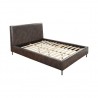 Sophia Full Faux Leather Platform Bed, Gray - Frame Angled