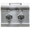 Sole Gourmet Double Built In Side Burner W/Bright White LED Lights SS Front View