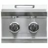 Sole Gourmet Double Built In Side Burner W/Bright White LED Lights SS Front View - Sole Gourmet Double Built In Side Burner W/Bright White LED Lights SS Front View