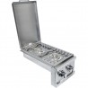 Sole Gourmet Double Built In Side Burner W/Bright White LED Lights SS Open View