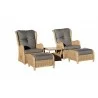 Southampton Rattan Sofa Conversation 5pc Set - Dark Grey Cushion - White BG - Southampton Rattan Sofa Conversation 5pc Set - Dark Grey Cushion - White BG