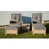 Southampton Rattan Sofa 5pc Set - Dark Grey Cushion - Front View - Southampton Rattan Sofa 5pc Set - Dark Grey Cushion - Front View