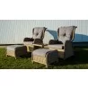 Southampton Rattan Sofa 5pc Set - Dark Grey Cushion - Side View - Southampton Rattan Sofa 5pc Set - Dark Grey Cushion - Side View