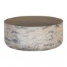 Sunpan Diaz Coffee Table in Marble-Look Antique Brass - Front Angle