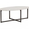 Sunpan Kiara Coffee Table Oval - Front Side Angle