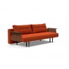 Recast Sofa With Walnut Arms and Elegance Paprika - Angled View - Recast Sofa With Walnut Arms and Elegance Paprika - Angled View