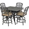 4 counter stools and 44" Dynasty series square counter table
