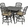 4 counter stools and 44" Dynasty series square counter table - 4 counter stools and 44" Dynasty series square counter table