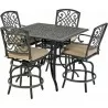 2 armless counter stools, 2 counter stools and 44" Dynasty series square counter table - 2 armless counter stools, 2 counter stools and 44" Dynasty series square counter table