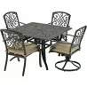 2 dining chairs, 2 dining swivel rockers and a 44" Dynasty series square dining table - 2 dining chairs, 2 dining swivel rockers and a 44" Dynasty series square dining table