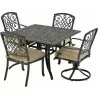 2 armless dining chairs, 2 dining swivel rockers and a 44" Dynasty series square dining table - 2 armless dining chairs, 2 dining swivel rockers and a 44" Dynasty series square dining table