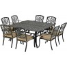 8 dining chairs and 1 64" Dynasty series square dining table