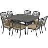 Bridgetown 9-Piece Dining Set - 8 Armless Chairs with 64" Square Dining Table