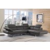 Pandora Sectional In Dark Gray Italian Leather - Lifestyle
