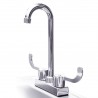 Summerset Grills 15x15" Stainless Steel Drop-in Sink And Hot/Cold Faucet - Angled View
