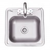 Summerset Grills 15x15" Stainless Steel Drop-in Sink And Hot/Cold Faucet - Top View