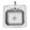 Summerset Grills 15x15" Stainless Steel Drop-in Sink And Hot/Cold Faucet - Top View - Summerset Grills 15x15" Stainless Steel Drop-in Sink And Hot/Cold Faucet - Top View