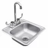 Summerset Grills 15x15" Stainless Steel Drop-in Sink And Hot/Cold Faucet - Top Angled  - Summerset Grills 15x15" Stainless Steel Drop-in Sink And Hot/Cold Faucet - Top Angled 