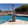 AZ Patio Heaters Commercial Glass Tube Patio Heater in Hammered Silver - Lifestyle