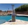 AZ Patio Heaters Commercial Glass Tube Patio Heater in Hammered Silver - Lifestyle - AZ Patio Heaters Commercial Glass Tube Patio Heater in Hammered Silver - Lifestyle