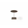 Whiteline Modern Living Marley Side Table In Bronze Brushed Metal  - Front and Unextended - Whiteline Modern Living Marley Side Table In Bronze Brushed Metal  - Front and Unextended