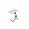 Whiteline Modern Living Katy Side Table With 12mm Grey Ceramic Top In Bronze Brushed Metal Base - Front Angled - Whiteline Modern Living Katy Side Table With 12mm Grey Ceramic Top In Bronze Brushed Metal Base - Front Angled