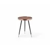 Whiteline Modern Living Meli Large Side Table In Walnut Veneer Top with Rose Gold Frame - Front - Whiteline Modern Living Meli Large Side Table In Walnut Veneer Top with Rose Gold Frame - Front