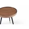 Whiteline Modern Living Meli Large Side Table In Walnut Veneer Top with Rose Gold Frame - Tabletop Detail - Whiteline Modern Living Meli Large Side Table In Walnut Veneer Top with Rose Gold Frame - Tabletop Detail