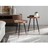 Whiteline Modern Living Meli Large Side Table In Walnut Veneer Top with Rose Gold Frame - Lifestyle