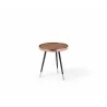 Whiteline Modern Living Meli Small Side Table In Walnut Veneer Top with Rose Gold Frame - Front - Whiteline Modern Living Meli Small Side Table In Walnut Veneer Top with Rose Gold Frame - Front