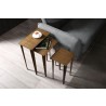 Whiteline Modern Living Nia Nest Side Table In Metal Top - Lifestyle
