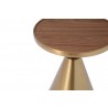 Whiteline Modern Living Pia Side Table With Walnut Veneer White Top - Tabletop Detail