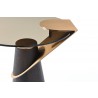 Whiteline Modern Living Zaria Side Table In Glass Top And Rose Gold Stainless-Steel Connection - Tabletop Close-up