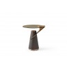 Whiteline Modern Living Zaria Side Table In Glass Top And Rose Gold Stainless-Steel Connection - Front
