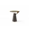 Whiteline Modern Living Zaria Side Table In Glass Top And Rose Gold Stainless-Steel Connection - Front - Whiteline Modern Living Zaria Side Table In Glass Top And Rose Gold Stainless-Steel Connection - Front
