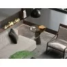 Whiteline Modern Living Zaria Side Table In Glass Top And Rose Gold Stainless-Steel Connection - Lifestyle - Whiteline Modern Living Zaria Side Table In Glass Top And Rose Gold Stainless-Steel Connection - Lifestyle