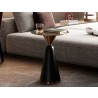 Whiteline Modern Living Zora Side Table In Brushed Stainless-Top - Lifestyle