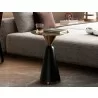 Whiteline Modern Living Zora Side Table In Brushed Stainless-Top - Lifestyle - Whiteline Modern Living Zora Side Table In Brushed Stainless-Top - Lifestyle