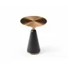 Whiteline Modern Living Zora Side Table In Brushed Stainless-Top - Front Top Angle - Whiteline Modern Living Zora Side Table In Brushed Stainless-Top - Front Top Angle