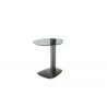 Whiteline Modern Living Lexi Side Table In Top and Base in Oak Smoked Veneer - Front - Whiteline Modern Living Lexi Side Table In Top and Base in Oak Smoked Veneer - Front
