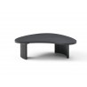 Whiteline Modern Living Pam Side Table In Black Oak Top With Wood Ribbed Black Matt Base - Front