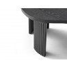 Whiteline Modern Living Pam Side Table In Black Oak Top With Wood Ribbed Black Matt Base - LEg Details
