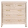 Essentials For Living Stella 5-Drawer High Chest in  Light Honey Oak - Front Angle