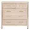 Essentials For Living Stella 5-Drawer High Chest in  Light Honey Oak - Front Angle - Essentials For Living Stella 5-Drawer High Chest in  Light Honey Oak - Front Angle