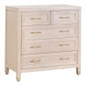 Essentials For Living Stella 5-Drawer High Chest in  Light Honey Oak - Front Side Angle