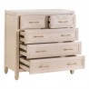 Essentials For Living Stella 5-Drawer High Chest in  Light Honey Oak - Front Side Opened Angle