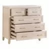 Essentials For Living Stella 5-Drawer High Chest in  Light Honey Oak - Front Side Opened Angle - Essentials For Living Stella 5-Drawer High Chest in  Light Honey Oak - Front Side Opened Angle